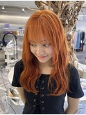 ワンブリーチで叶うオレンジブラウン/韓国ヘア【佐々木麻衣】