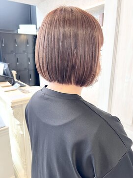 キャアリー(Caary) 福山市美容師求人スタッフ募集中髪質改善ボブピンクベージュ