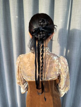 ザ オーダー(THE ORDER) カチモリポニー/あみたらし/ベロアリボン/お呼ばれ 二次会卒業式