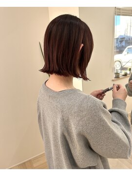 エフ(ef.) 切りっぱなしミニボブ/レッドブラウン
