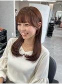 【顔周り似合わせカット】姫カットレイヤー/くすみベージュ