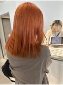 艶髪オレンジベージュ/大人ミディアム/ケアブリーチ