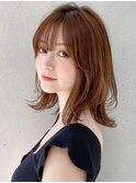 前髪 外ハネボブ ダークアッシュ 大人ガーリー "