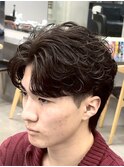 フェザーパーマニュアンスパーマ毛流れセンターパート