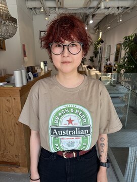 メグリ(meguri) ショートパーマ　ショート　オレンジ　スモーキーオレンジ