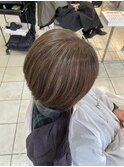 ハイライト活かす白髪ぼかし艶カラー