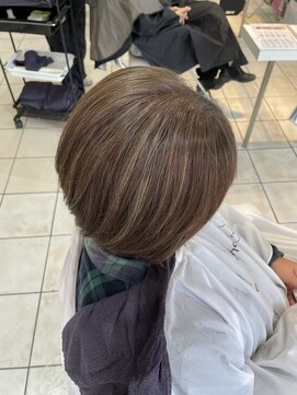 カラーサロンビスカリア 相模原エリア 淵野辺駅店(Color salon Biscaria) ハイライト活かす白髪ぼかし艶カラー