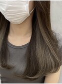 20代30代大人可愛いインナカラーくすみカラーストレート