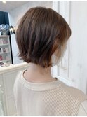 福山市美容室Caary人気 ぱつんと前下がりボブ インナーカラー