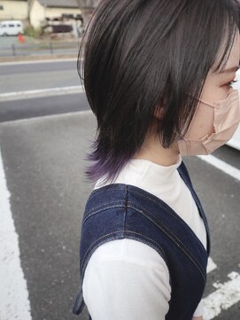 アルル ヘアー(ALULU HAIR) ショートウルフを洗練『グレー×ラベンダー』