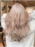 ミルクティーベージュハイライトブリーチケアブリーチ