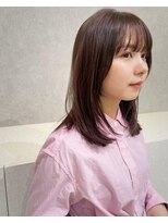 エジョン 八幡山店(Aejon)&nbsp;斜めバンググレージュカラーチョコレートデザインカラー