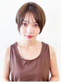 ミニーショート_斜めバンググレージュカラーシルキー_29300