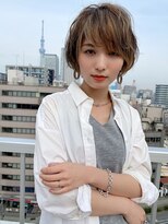 インナーグレージュ/マチルダボブ/前髪/ピンクベージュ/錦糸町