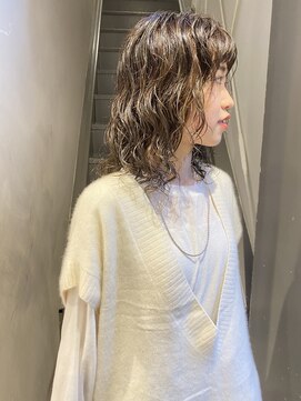 フェンヘアーアイス 中目黒(Fen.hair ici) こなれミディモテ髪ヘルシー前髪デジタルパーマ大人美人