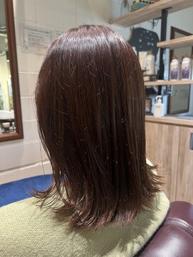 チアー ヘアリラクゼーション(cheer HAIRRELAXATION) 春らしいピンクブラウンミディアムヘア