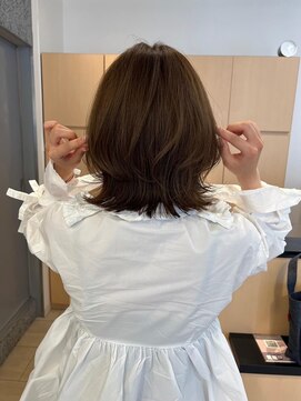 ビームズヘア 藤が丘店(Bee Ms HAIR) 外ハネ ベージュカラー ブリーチしない 透明感カラー 藤が丘