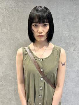 ラミエバイメルト 下北沢(lamie by melt) 顔まわりレイヤー切りっぱなしボブワイドバングウルフボブ下北沢