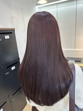 ユニ バイ マグ 長野店(Uni.by Mag) 大人可愛い透明感暖色系カラーピンクブラウンロングレイヤー