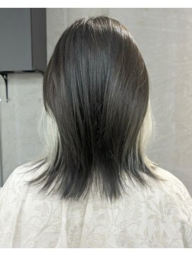 ハロ(Halo) インナーカラー/インナーブリーチ/ホワイトブロンド/ウルフ/韓国