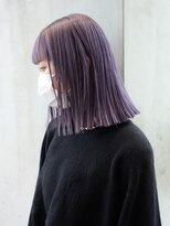 ミディアムボブ前髪カットブリーチ_ba368161