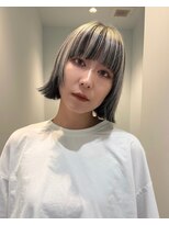 ノラ ウメダ(NORA UMEDA)&nbsp;切りっぱなしボブアンブレラカラーミルクティーベージュ大阪梅田