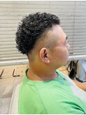 【男気爆発】フェード×濡れパーマ　メンズショート　刈り上げ