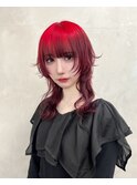 ウルフカット×デザインカラー