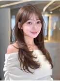 ミニウルフレイヤーカット顔周り前髪韓国ミディアムロング/池袋