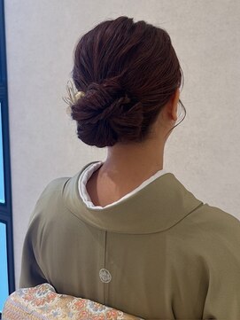 バサラ 大阪梅田店(VASARA) 訪問着　ヘアセット　セミロング　和髪　まとめ髪　礼装　大阪