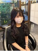 和歌山／黒髪ゆる巻きのぱっつん前髪ロング