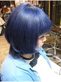 ブルーブラック系ヘアカラー。ヘアカラーで紺色♪