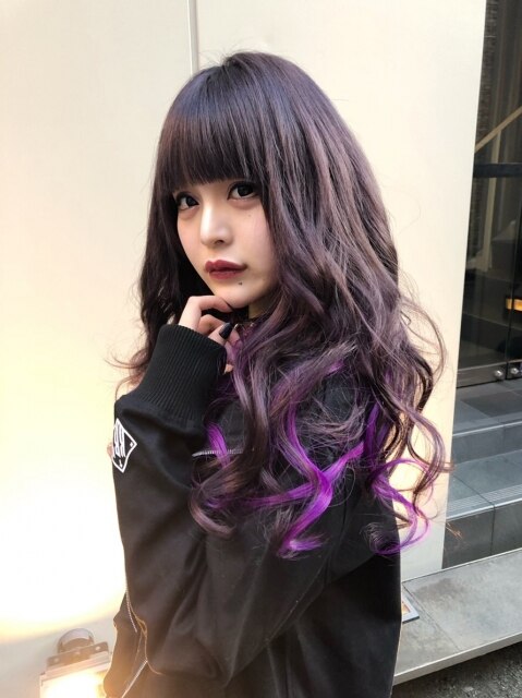 青味パープルのミステリアスロングヘア：L031925426｜リゼル ユア 渋谷