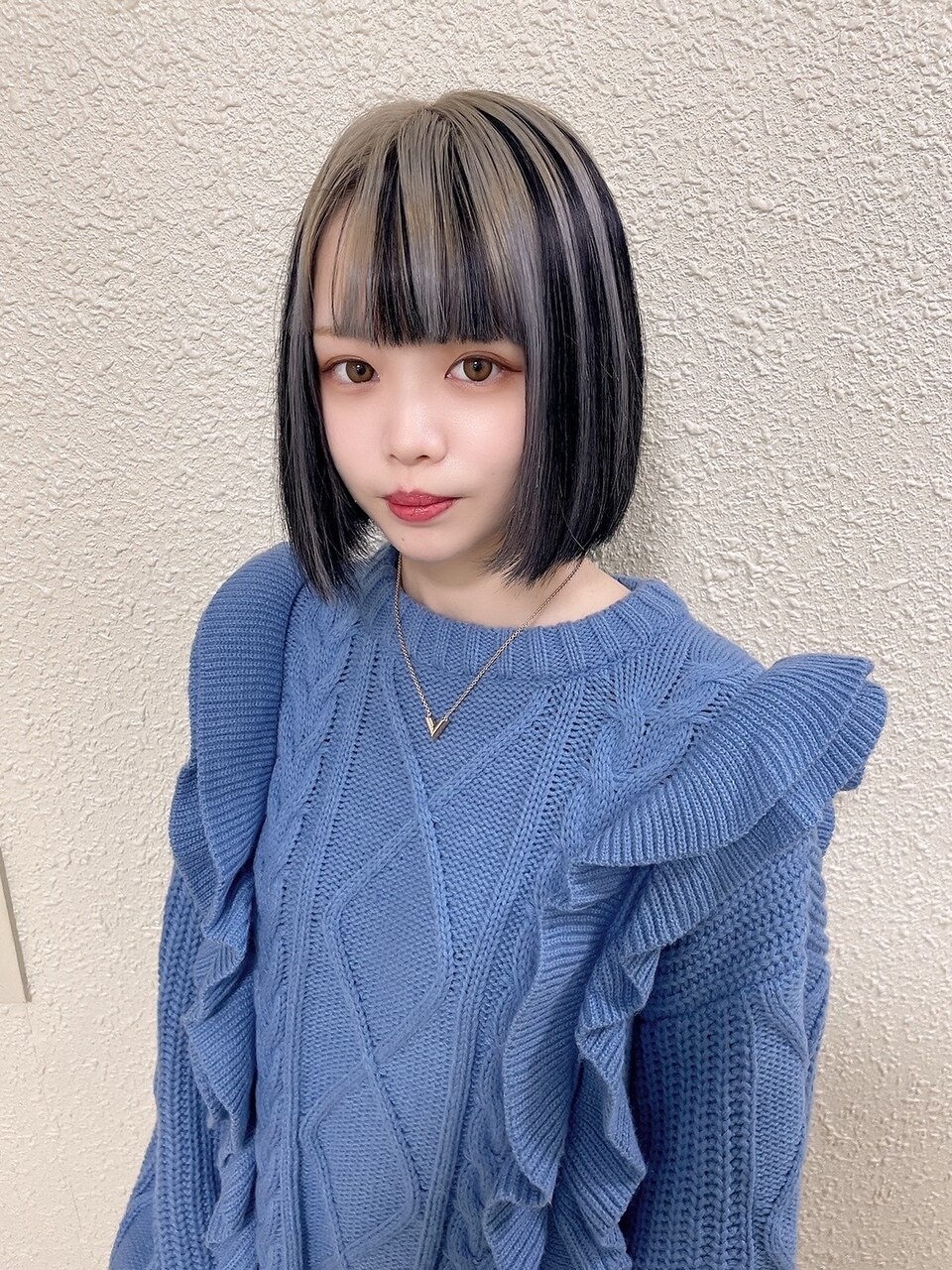 シルバーアッシュブラック#シールエクステ#ツートンカラー#水戸