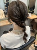 ペールベージュセクションカラーグラデーションカラー外ハネボブ