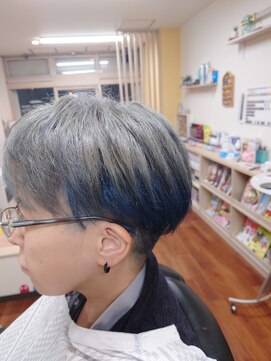 カットショップ トイボックス(CUT SHOP ToyBox) ネイビーブルーとシルバーのツートン2ブロマッシュレイヤー