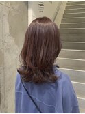 ピンクブラウン/秋ヘアカラー