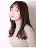 似合わせカット前髪パーマグレーベージュレイヤーロング1106