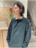 スパイラルパーマツイストパーマアップバングミディアムヘア