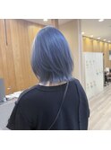 ハイトーン×派手髪×ブルーカラー×レイヤーボブ
