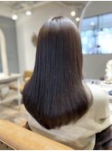 ツヤロング×透け感ブラウン