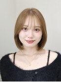 柔らかナチュラルボブ × ミルクティーベージュ