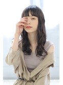 【似合わせカット】暗髪ぱっつん 重め セミロング