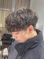 メンズサロン マウナ(men's salon Mauna)&nbsp;スパイラルパーマダークアッシュニュアンスパーマベリーショート