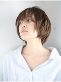 バング長めシンプルボブ