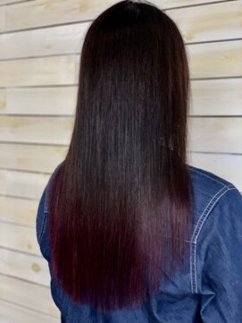 ラック 辻堂(LUCK) バレイヤージュ×ラズベリー