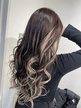 アンク クロス 関内店 ロアエクステ、ハイライト+インナーでミックススタイル!