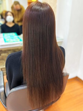 アークスヘアー 髪質改善ココアブラウン艶感ストレート透明感