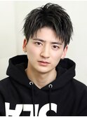 ショートセンターパート【黒髪短髪】