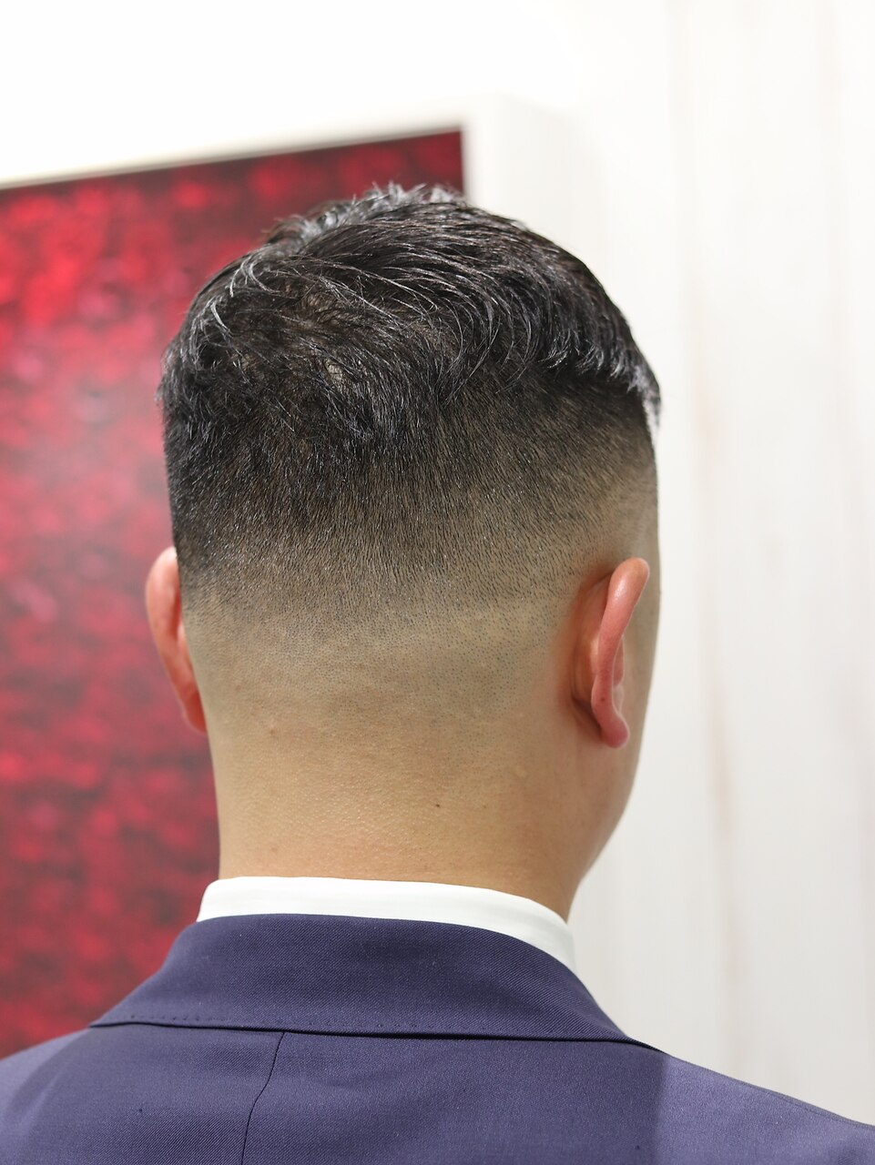 ビジネスアイパーアップバングカジュアルスキンフェード：L179539569